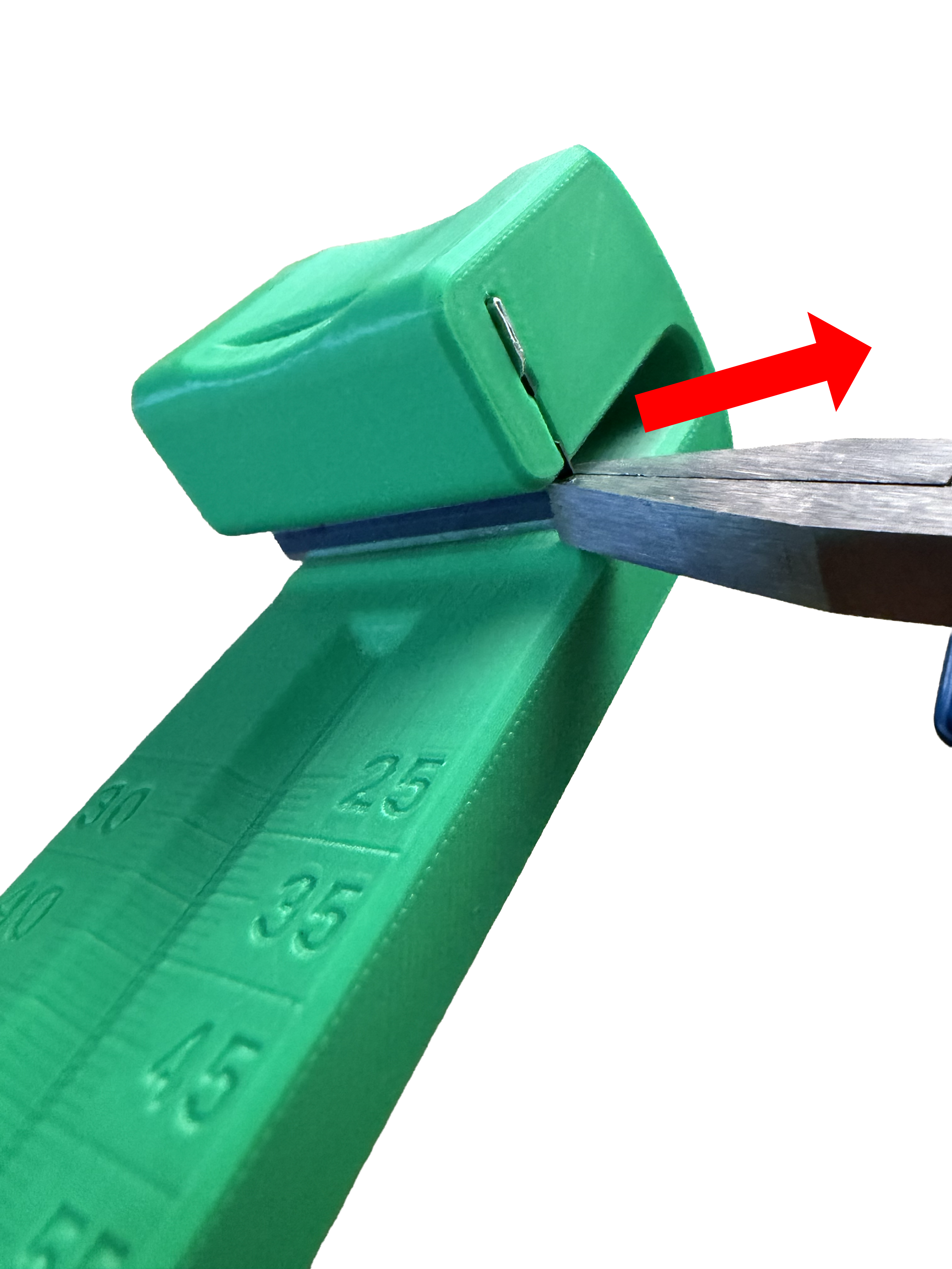Pliers safely holding a razor blade for insertion into a tool